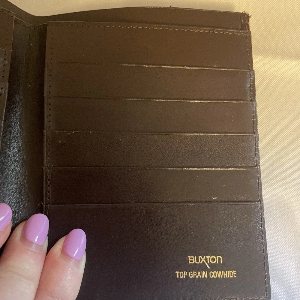 Vintage Lord Buxton Saddle Cowhide Bifold Leather Unisex Card Case Wallet USA